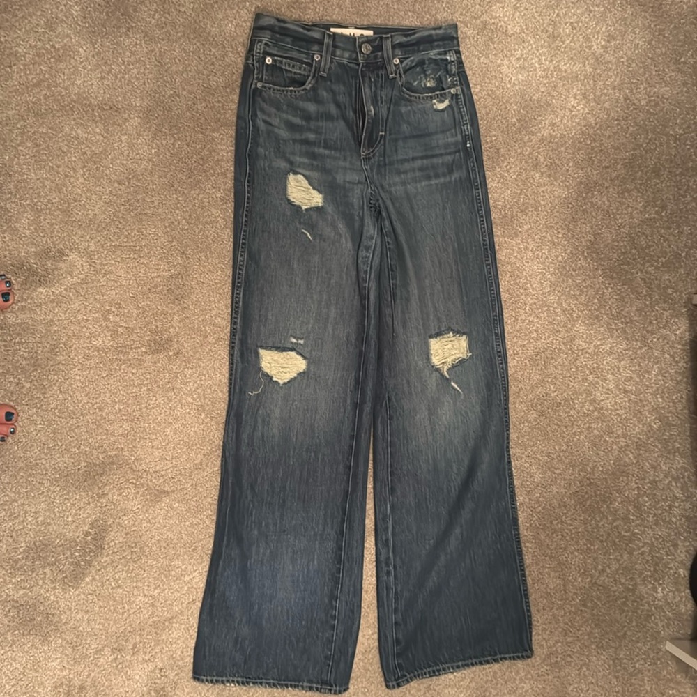 AMO Frida Flare Jeans ripped legs size 25